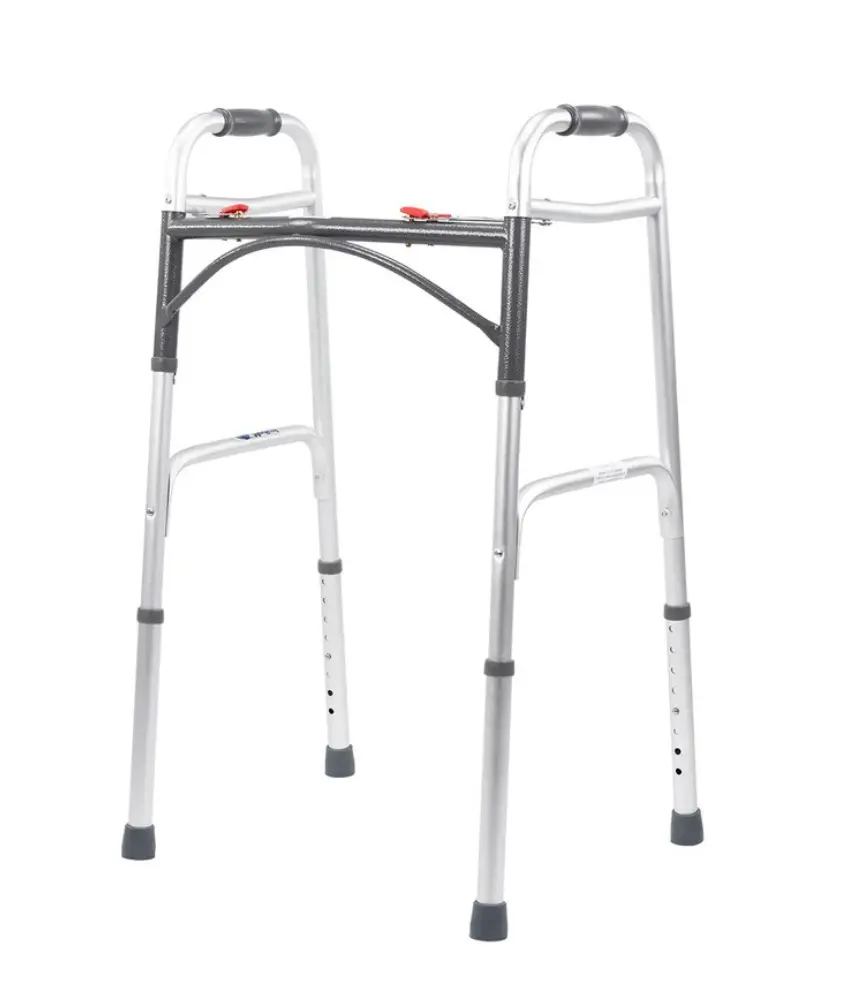 ANDADERA MEDICAL AN1060RMS PLEGADO EN BOTONES ROJO DOS RUEDAS DE ALUMINIO