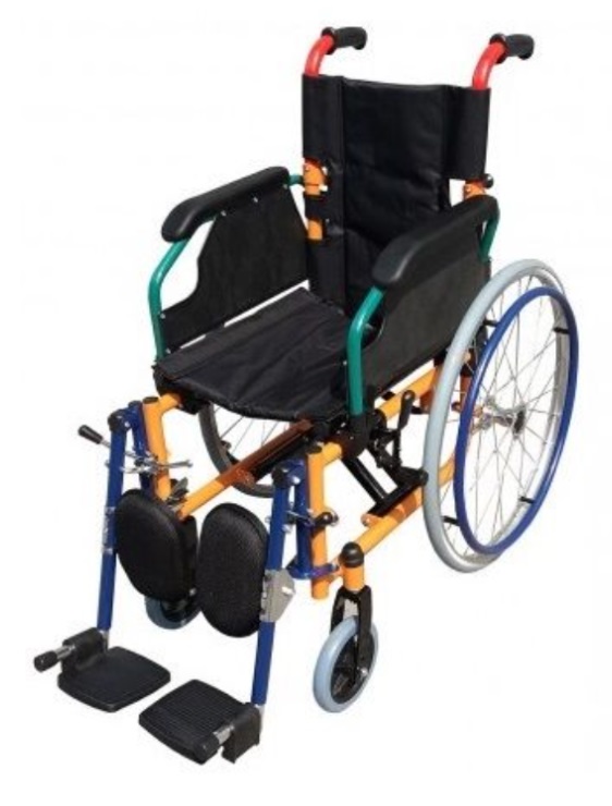 SILLA DE RUEDAS INF. SP3602E CON ELEVAPIES SEMINEUMATICA DE ACERO ESMALTADA