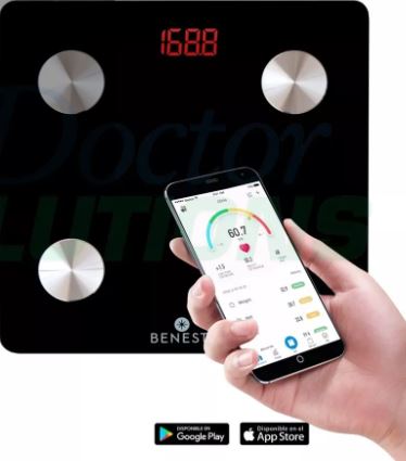 BASCULA DIG. BENESTA 12 PARÁMETROS HWT-NS-BT4 CON BLUETOOTH NEGRa