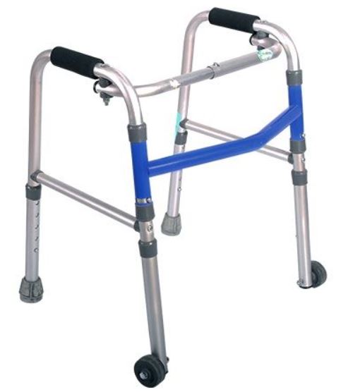 ANDADERA INFANTIL R100023 CON RUEDAS AZUL PLEGABLE
