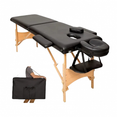 [010108] MESA PARA MASAJE M012A 3 SECC NEGRA PORTATIL