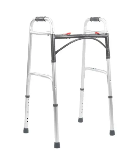 [012013] ANDADERA MEDICAL AN1060SMS PLEGADO EN BOTÓN ROJO DE ALUMINIO