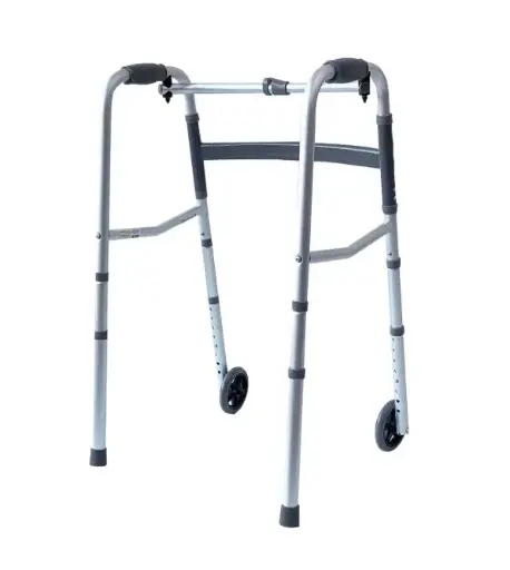 [012020] ANDADERA EKO EA200801Q PLEGABLE PLATA KD CON RUEDAS DE ALUMINIO