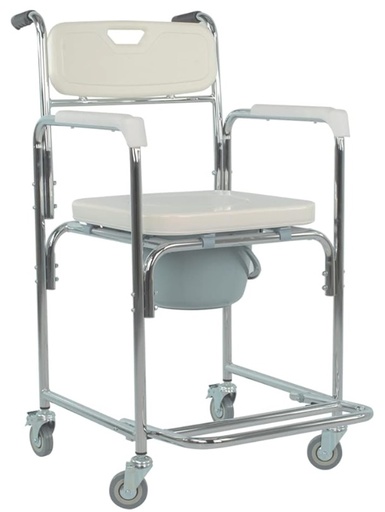 [012358] SILLA COMODO MEDICAL OR71C58 18" BLANCO EN ACERO CROMADO