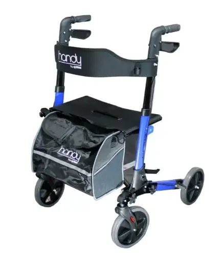 [012434] ANDADERA ROLLATOR HANDY AN01A AZUL ASIENTO Y BOLSA DE ALUMINIO
