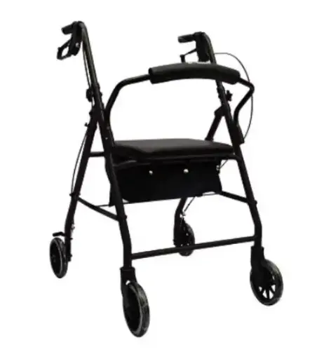 [012660] ANDADERA ROLLATOR EKO ER500503M NEGRA DE ALUMINIO KD ASIENTO CON BOLSA
